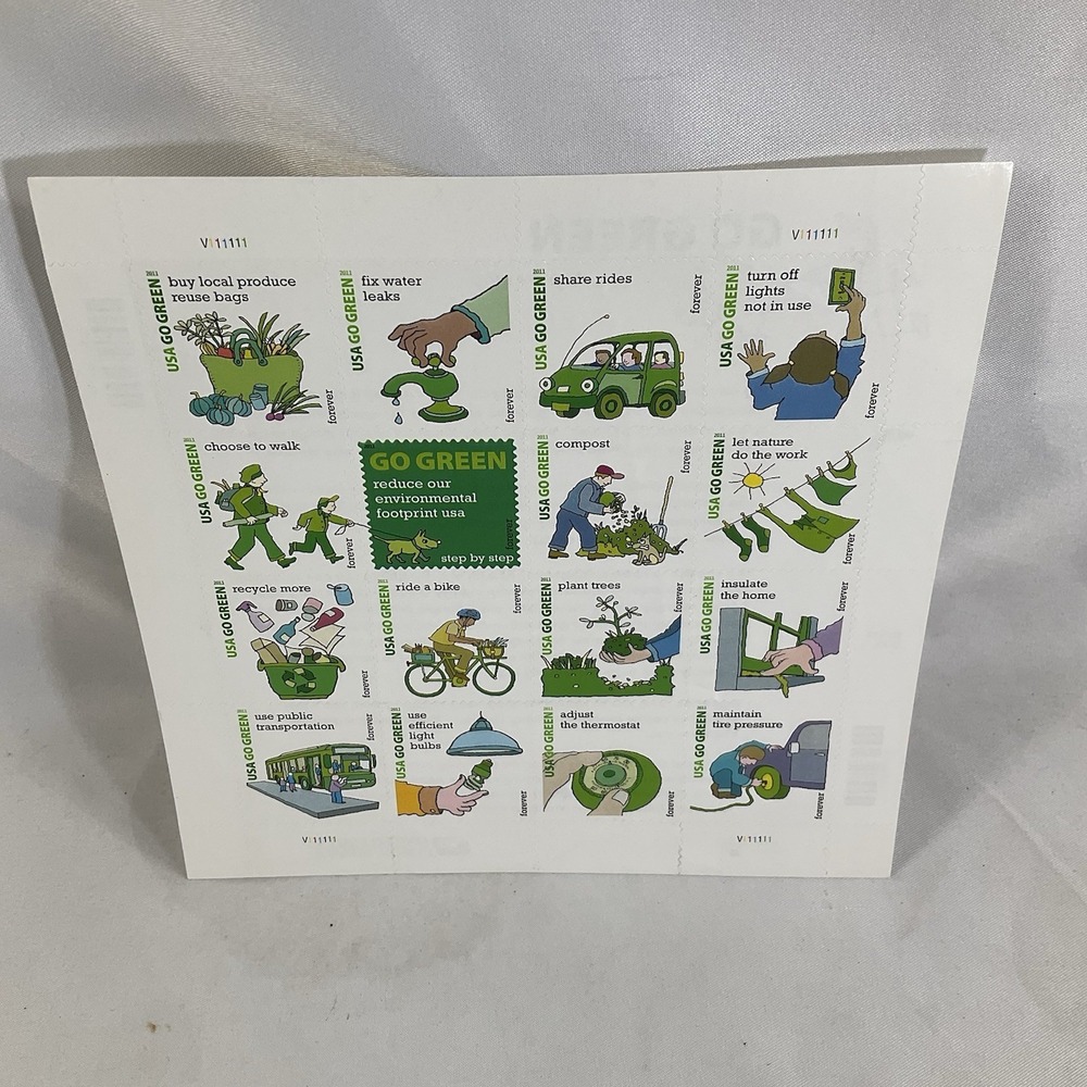 #4524 GO GREEN Sheet of 16 US Forever Stamps MNH 2011